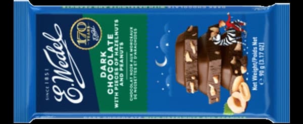 Dark chocolate with hazelnuts and peanuts 90g