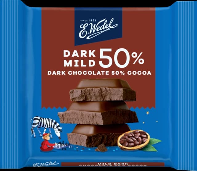 Mild dark chocolate 50% cocoa 40g