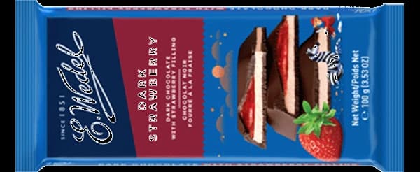 Dark chocolate with strawberry filling 100g